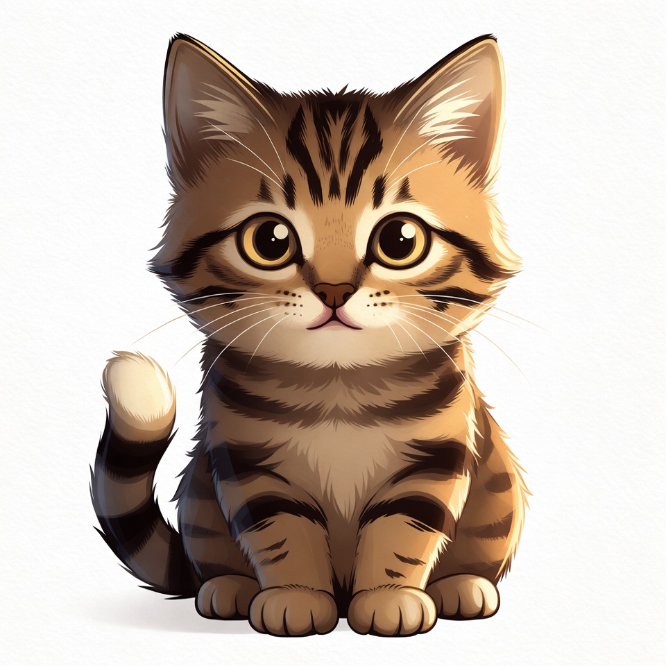 Cute tabby kitten illustration Cute tabby kitten illustration