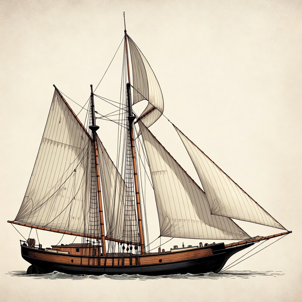 Sailing Ship with Full Sails Sailing Ship with Full Sails