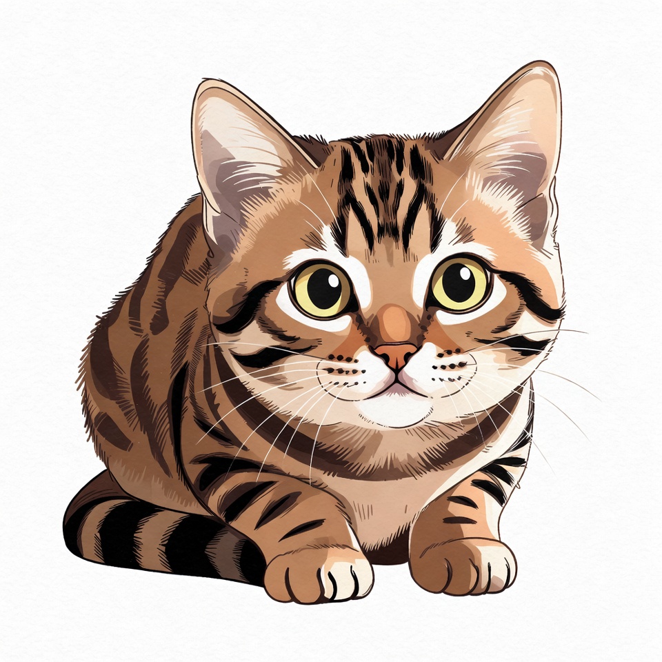 Cute tabby kitten illustration Cute tabby kitten illustration