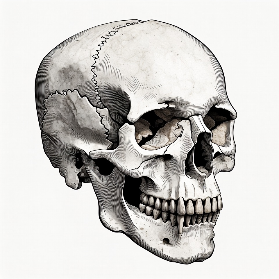 Detailed Human Skull Illustration Detailed Human Skull Illustration