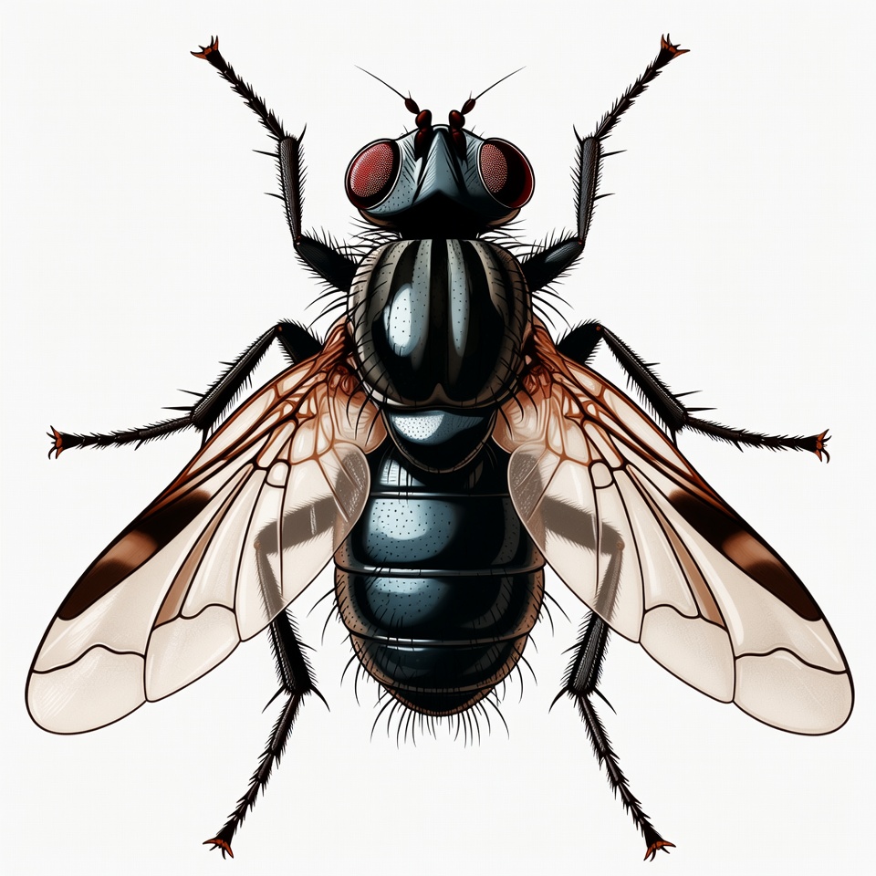 Black House Fly Illustration Black House Fly Illustration