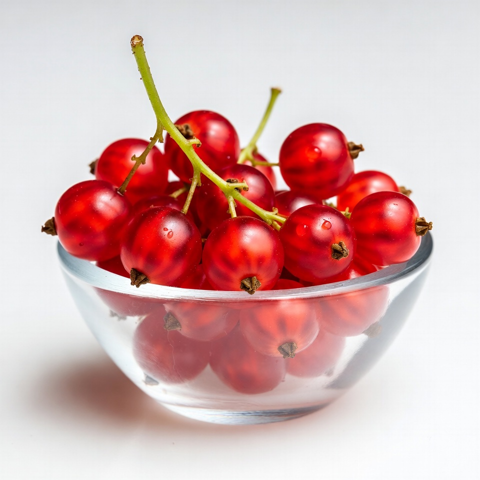 Red Currants in Glass Bowl Red Currants in Glass Bowl