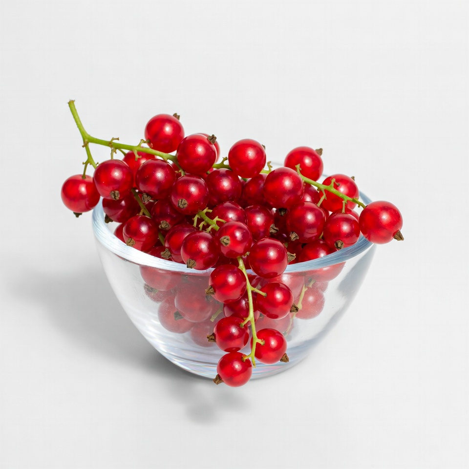 Red Currants in Glass Bowl Red Currants in Glass Bowl