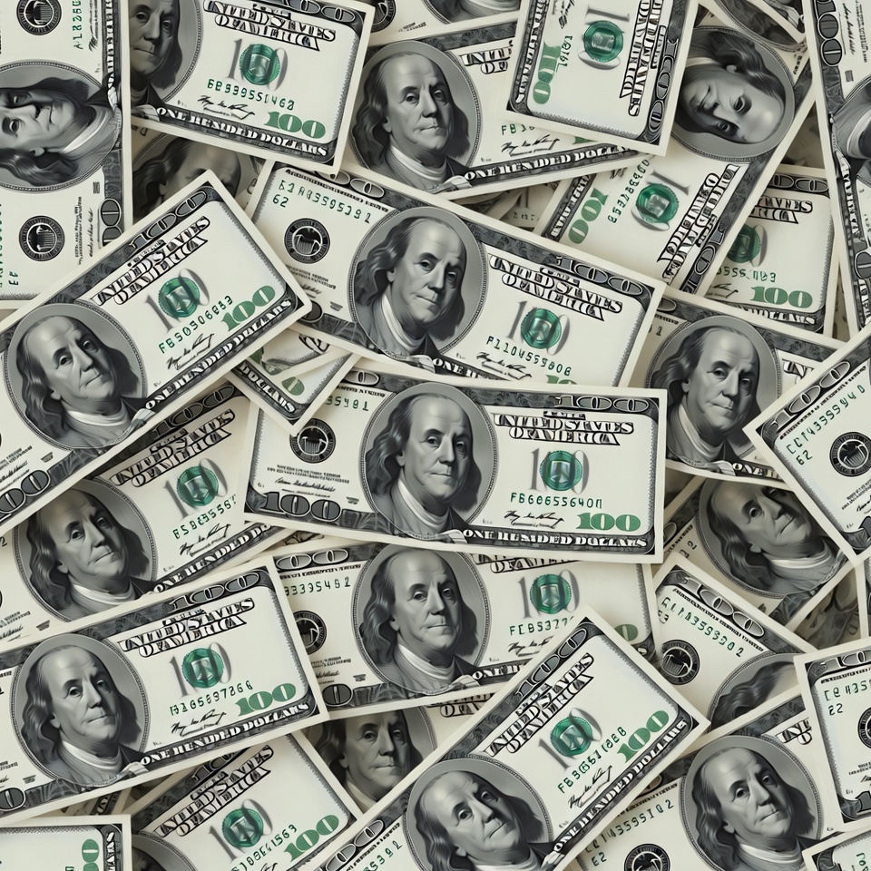 Pile of US Hundred Dollar Bills Pile of US Hundred Dollar Bills