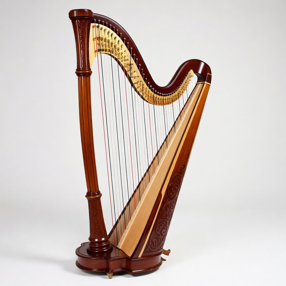 Elegant Wooden Concert Harp Elegant Wooden Concert Harp
