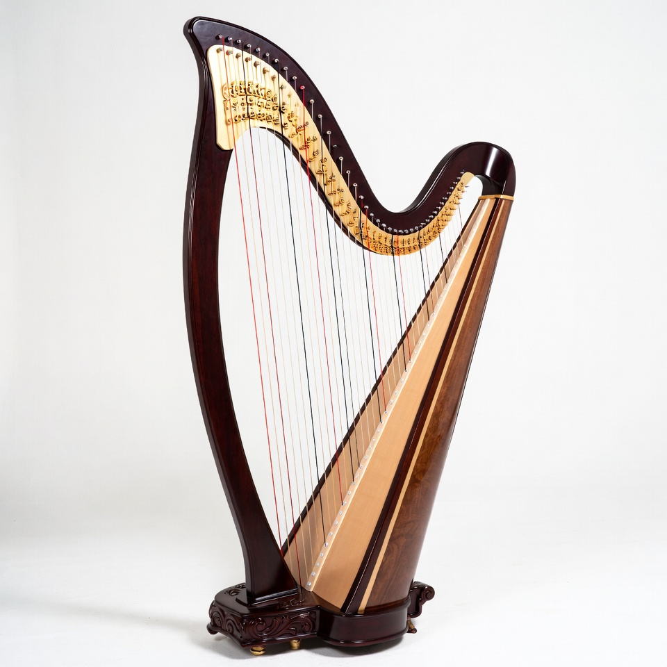Mahogany Harp on White Background Mahogany Harp on White Background