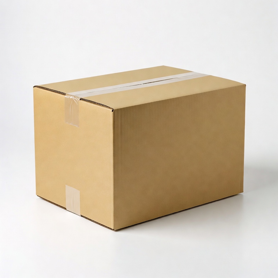 Brown Cardboard Box with Tape Brown Cardboard Box with Tape