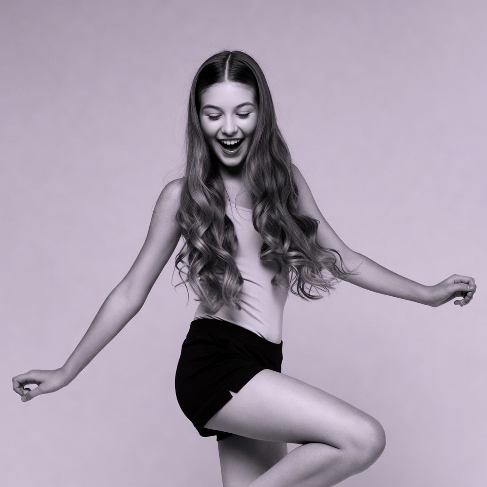 Teen girl dancing joyfully Teen girl dancing joyfully