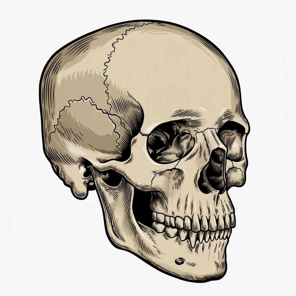 Human skull illustration Human skull illustration