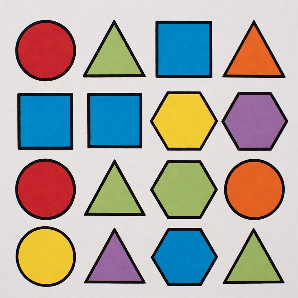 Colorful Geometric Shapes Grid Colorful Geometric Shapes Grid