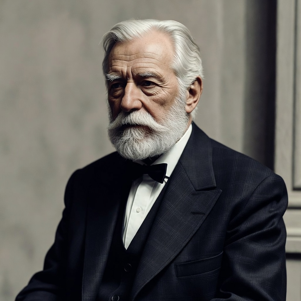 Elderly man in tuxedo with white beard Elderly man in tuxedo with white beard