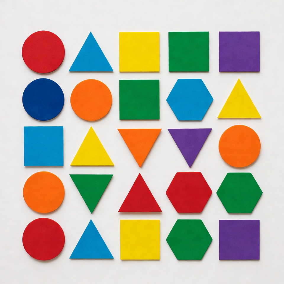 Colorful Shapes on White Background Colorful Shapes on White Background