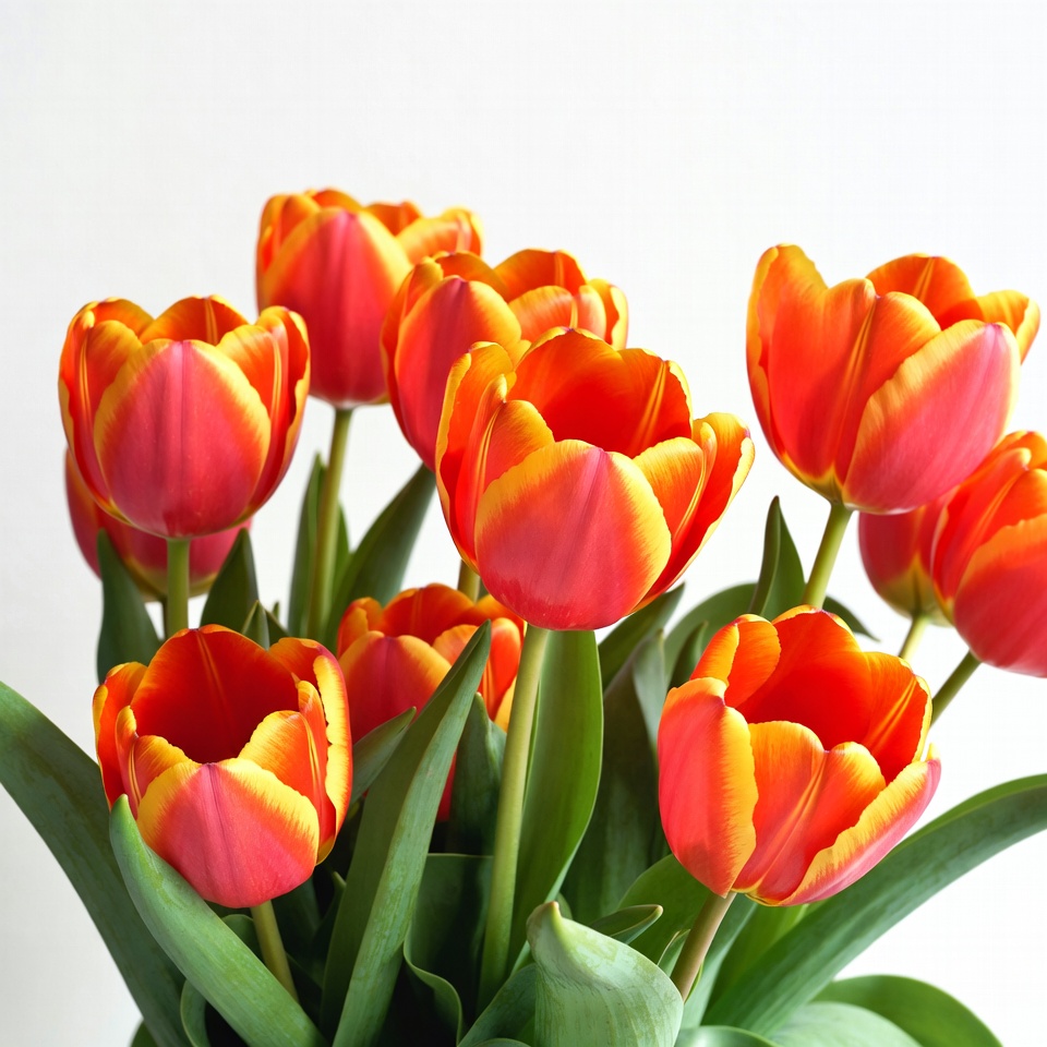 Orange Tulips Bouquet on White Background Orange Tulips Bouquet on White Background