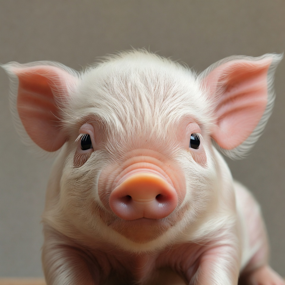 Cute baby pig close-up Cute baby pig close-up