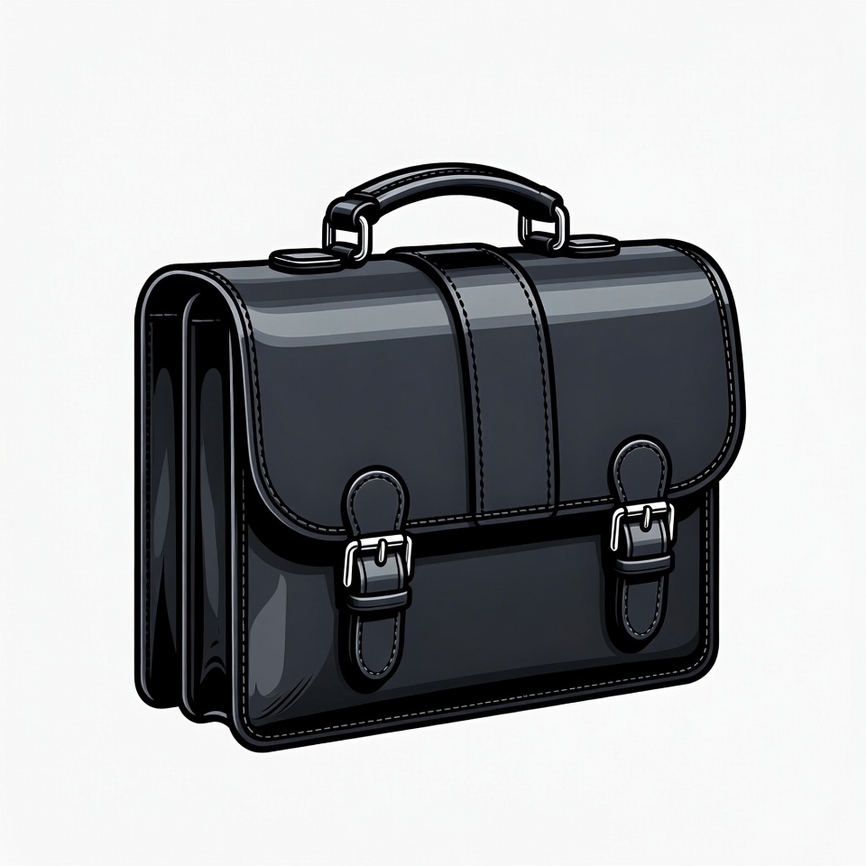 Black Leather Briefcase Illustration Black Leather Briefcase Illustration