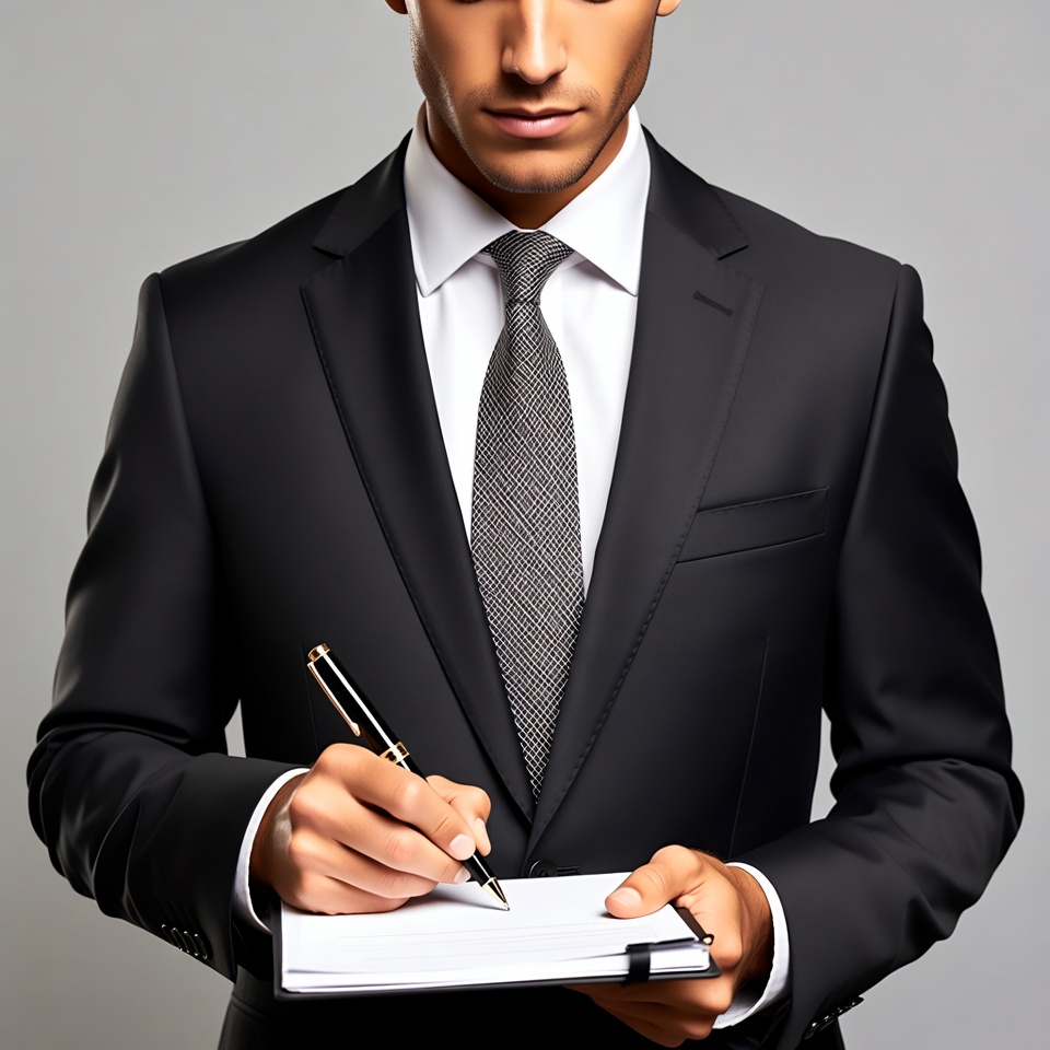 Man writing in notebook Man writing in notebook