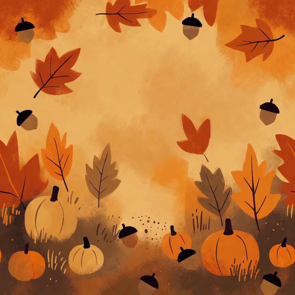 Autumn Fall Leaves Pumpkins Acorns Autumn Fall Leaves Pumpkins Acorns