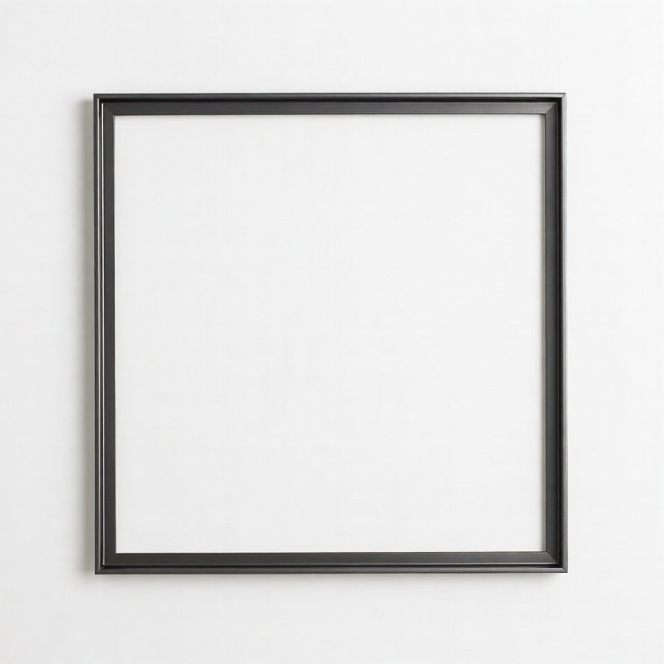 Empty Black Frame on White Wall Empty Black Frame on White Wall