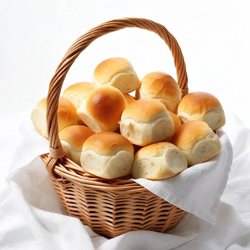 Basket of Fresh Dinner Rolls Basket of Fresh Dinner Rolls