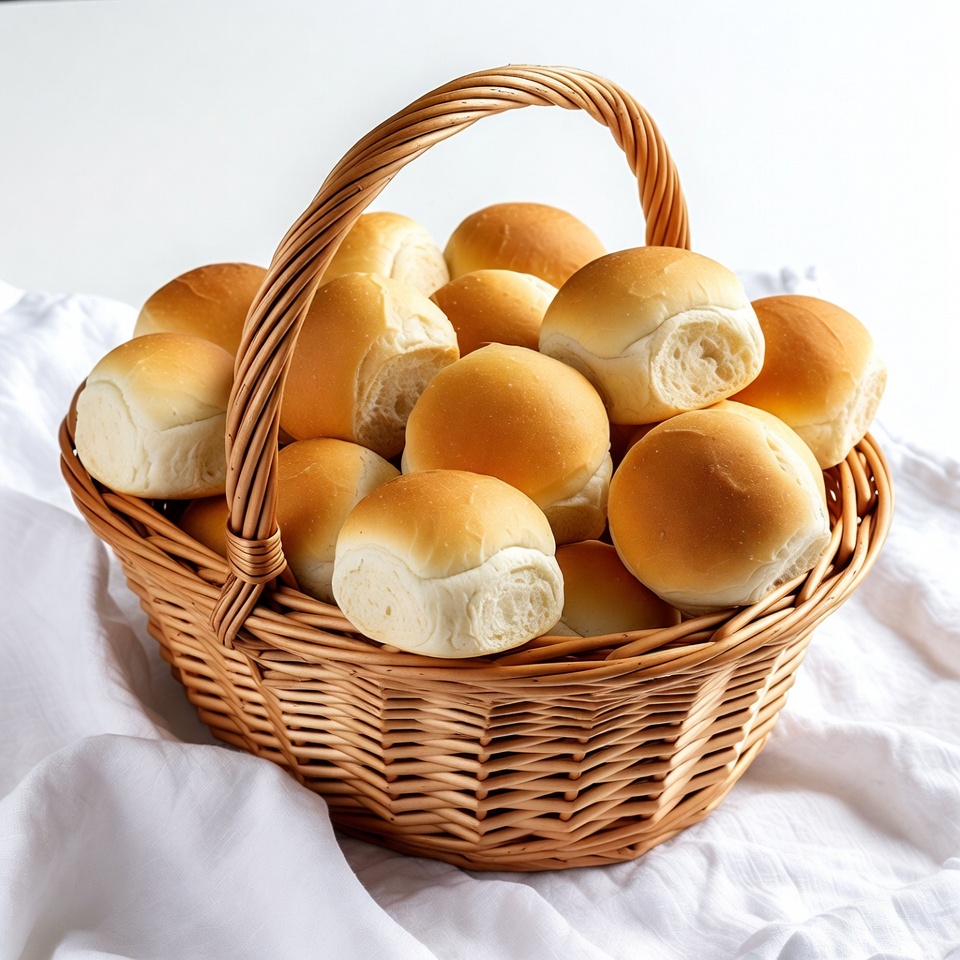 Basket of Fresh Dinner Rolls Basket of Fresh Dinner Rolls