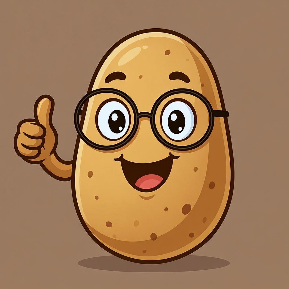 Cartoon Potato Giving Thumbs Up Cartoon Potato Giving Thumbs Up