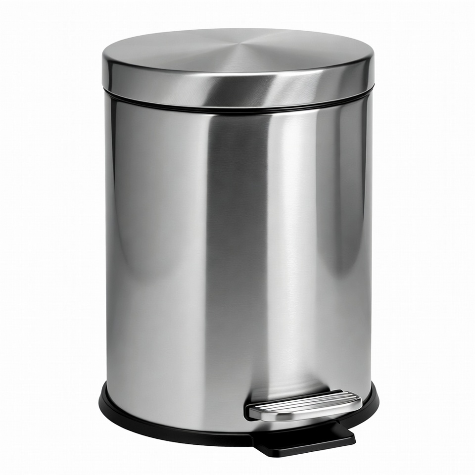 Shiny Stainless Steel Pedal Trash Can Shiny Stainless Steel Pedal Trash Can