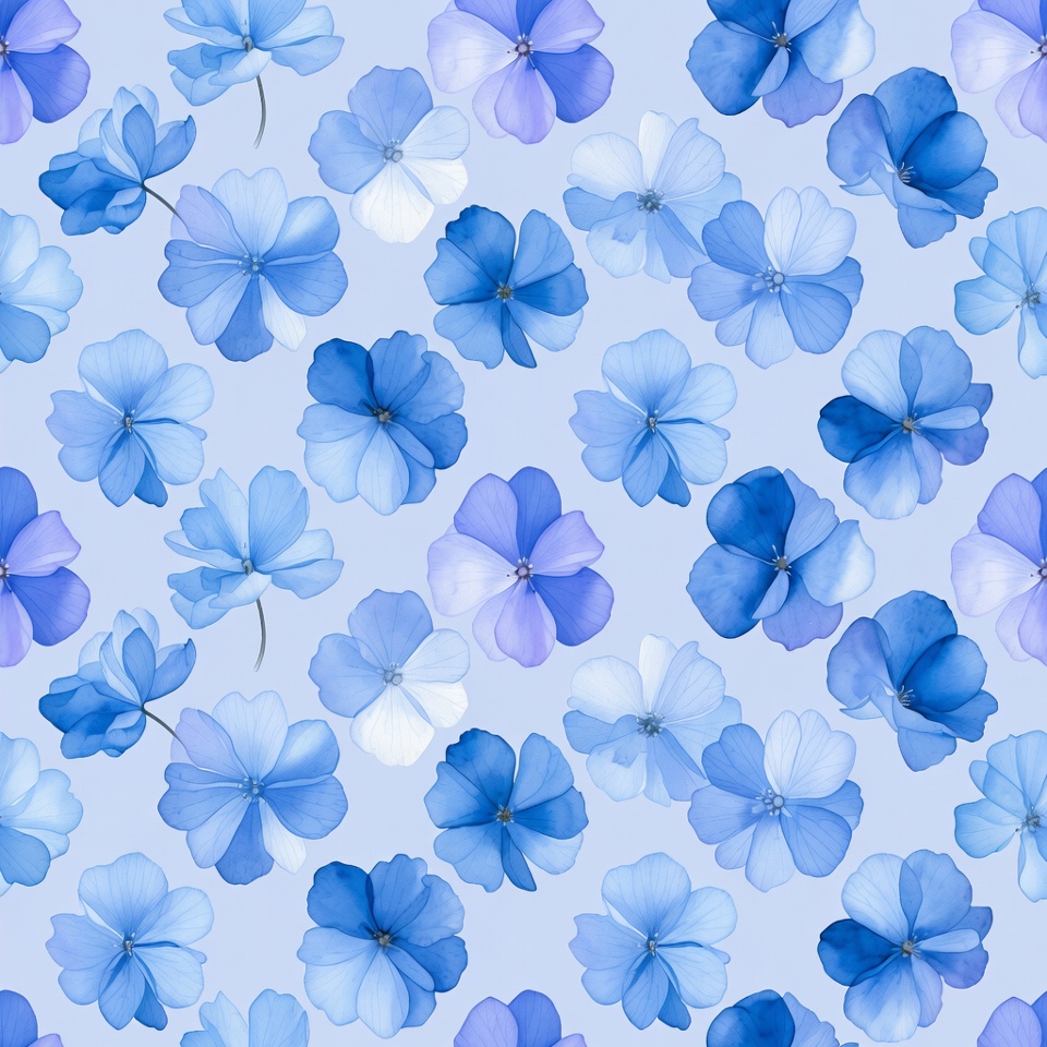 Blue Hydrangea Flowers Seamless Pattern Blue Hydrangea Flowers Seamless Pattern