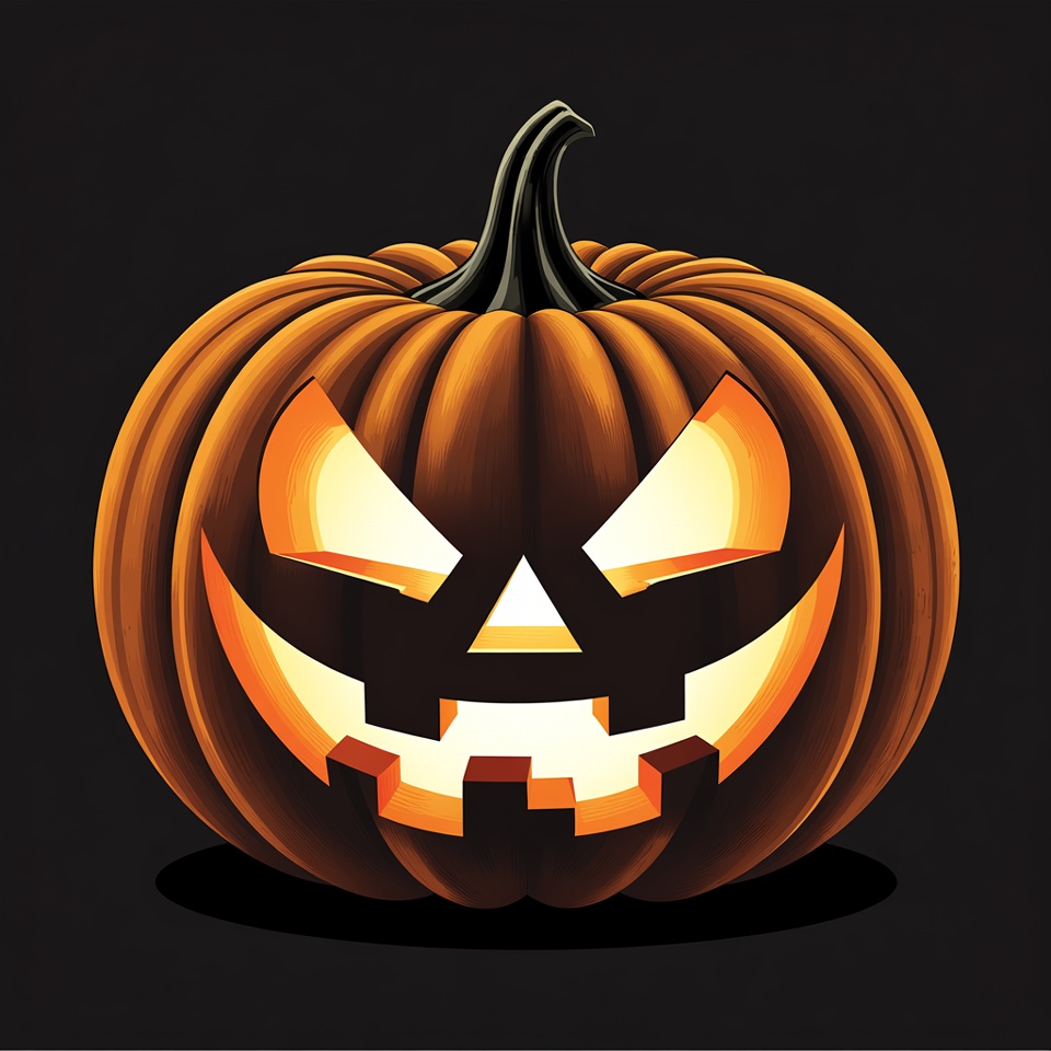 Jack-o'-lantern pumpkin on black background Jack-o'-lantern pumpkin on black background