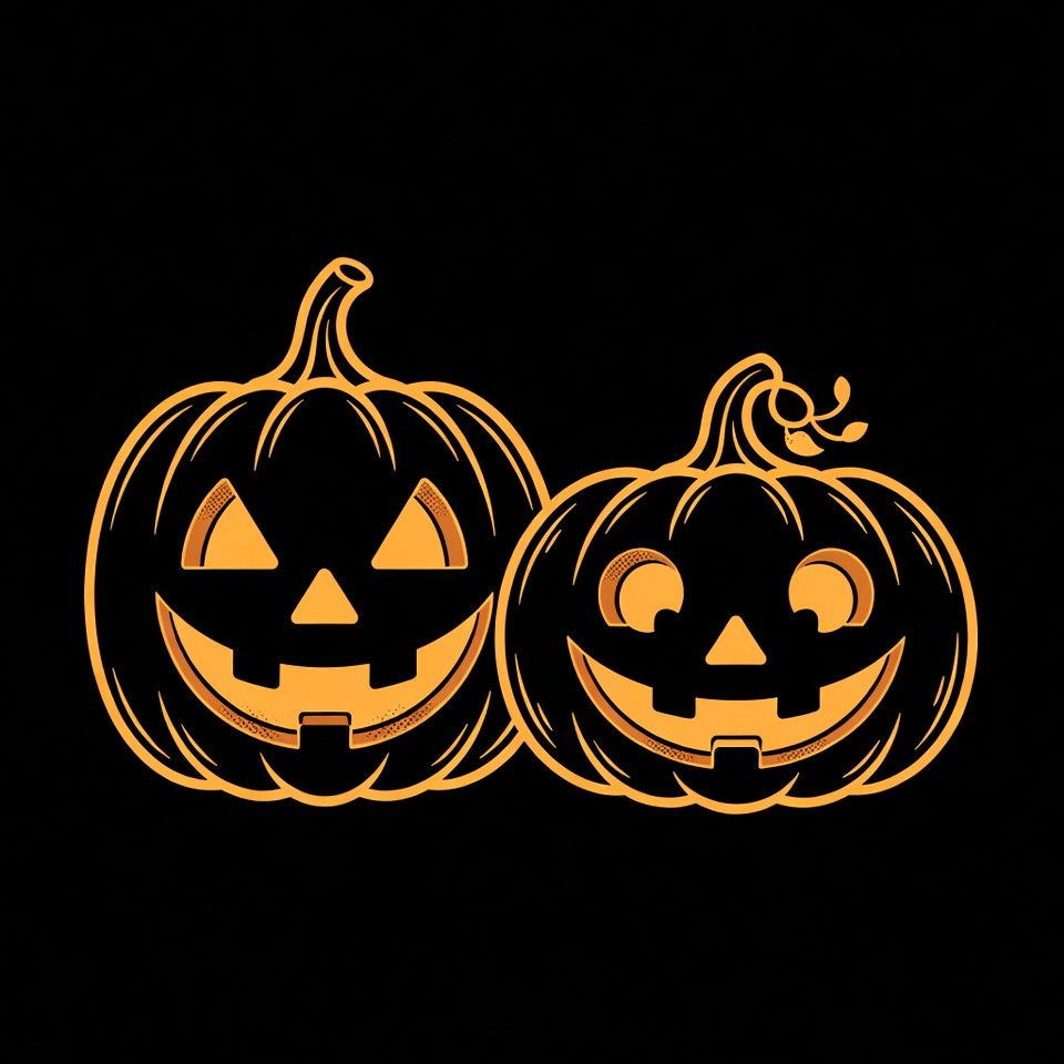 Two Jack-o-Lantern Pumpkins Two Jack-o-Lantern Pumpkins