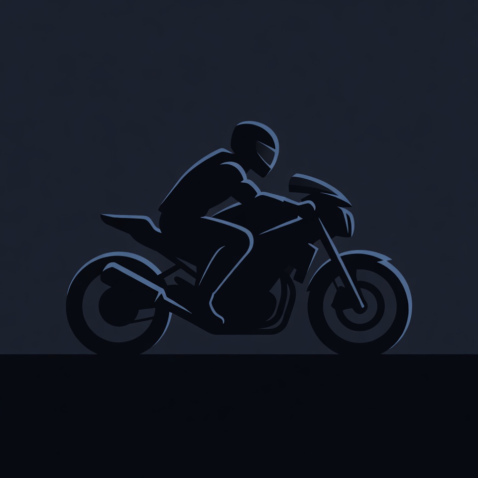Man riding sport motorcycle silhouette Man riding sport motorcycle silhouette