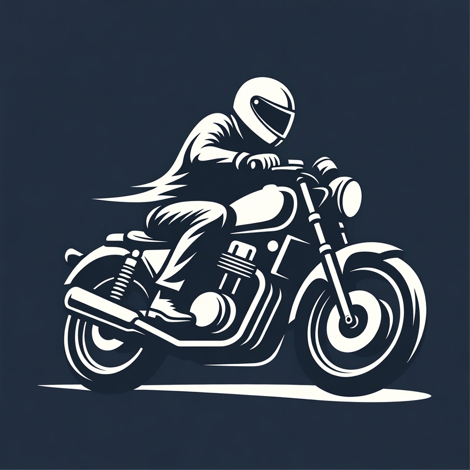 Man Riding Motorcycle Illustration Man Riding Motorcycle Illustration