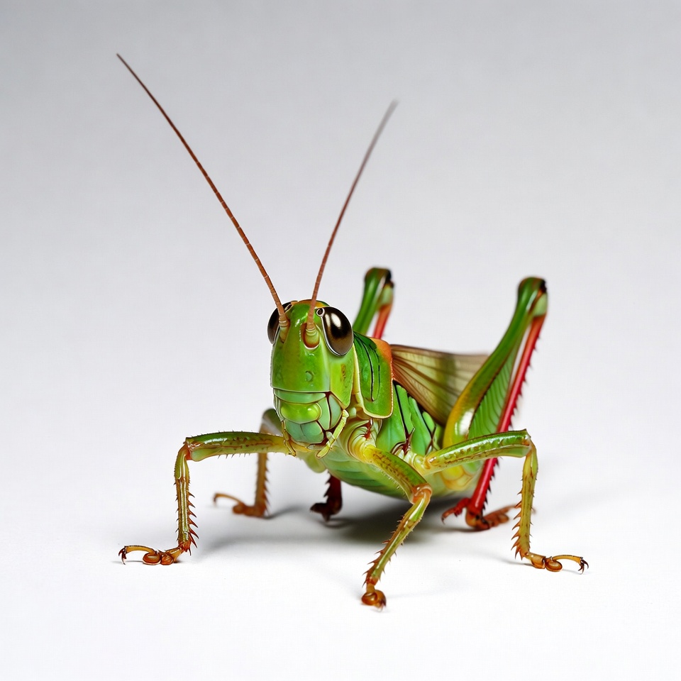 Green grasshopper on white background Green grasshopper on white background