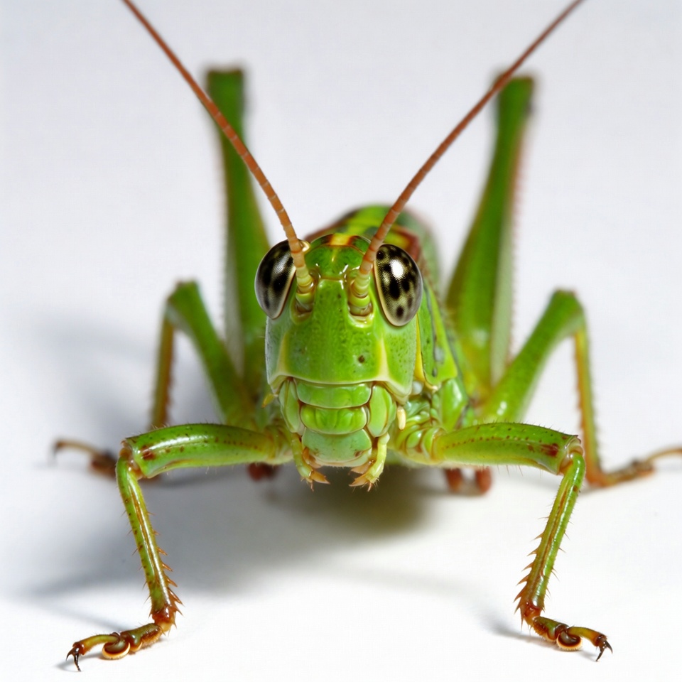 Green grasshopper on white background Green grasshopper on white background