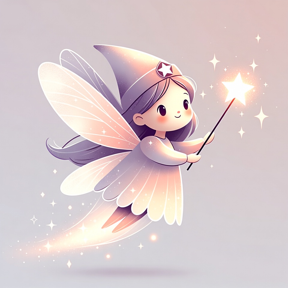 Cute fairy girl with magic wand Cute fairy girl with magic wand