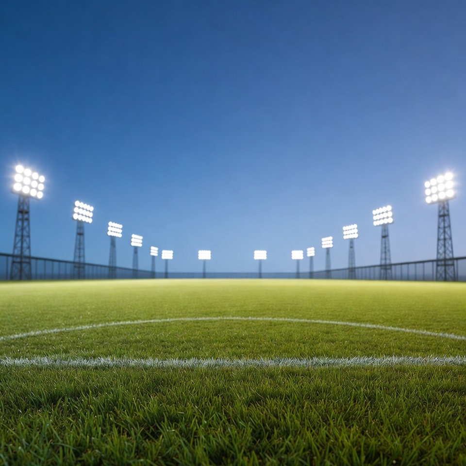 Empty soccer field at night Empty soccer field at night