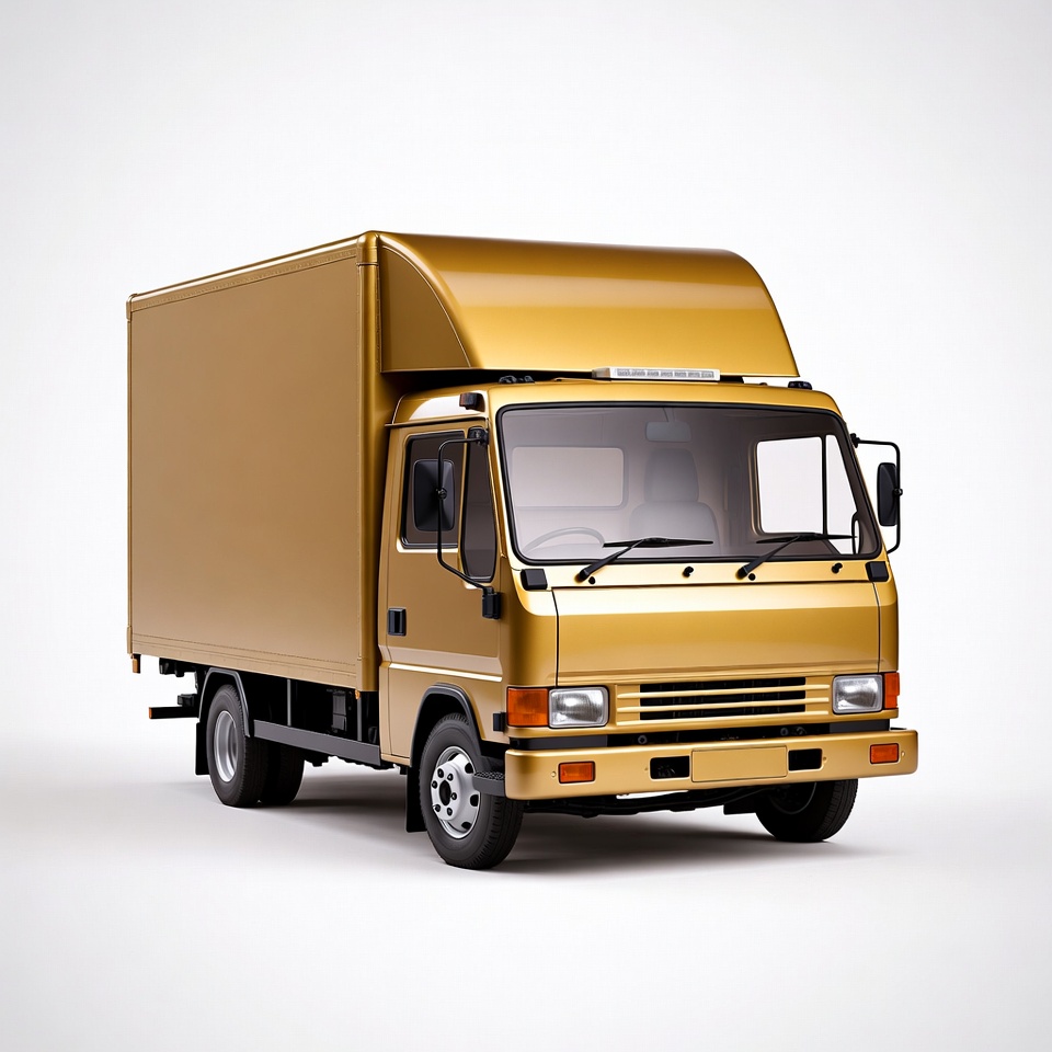Golden Delivery Truck Isolated Golden Delivery Truck Isolated