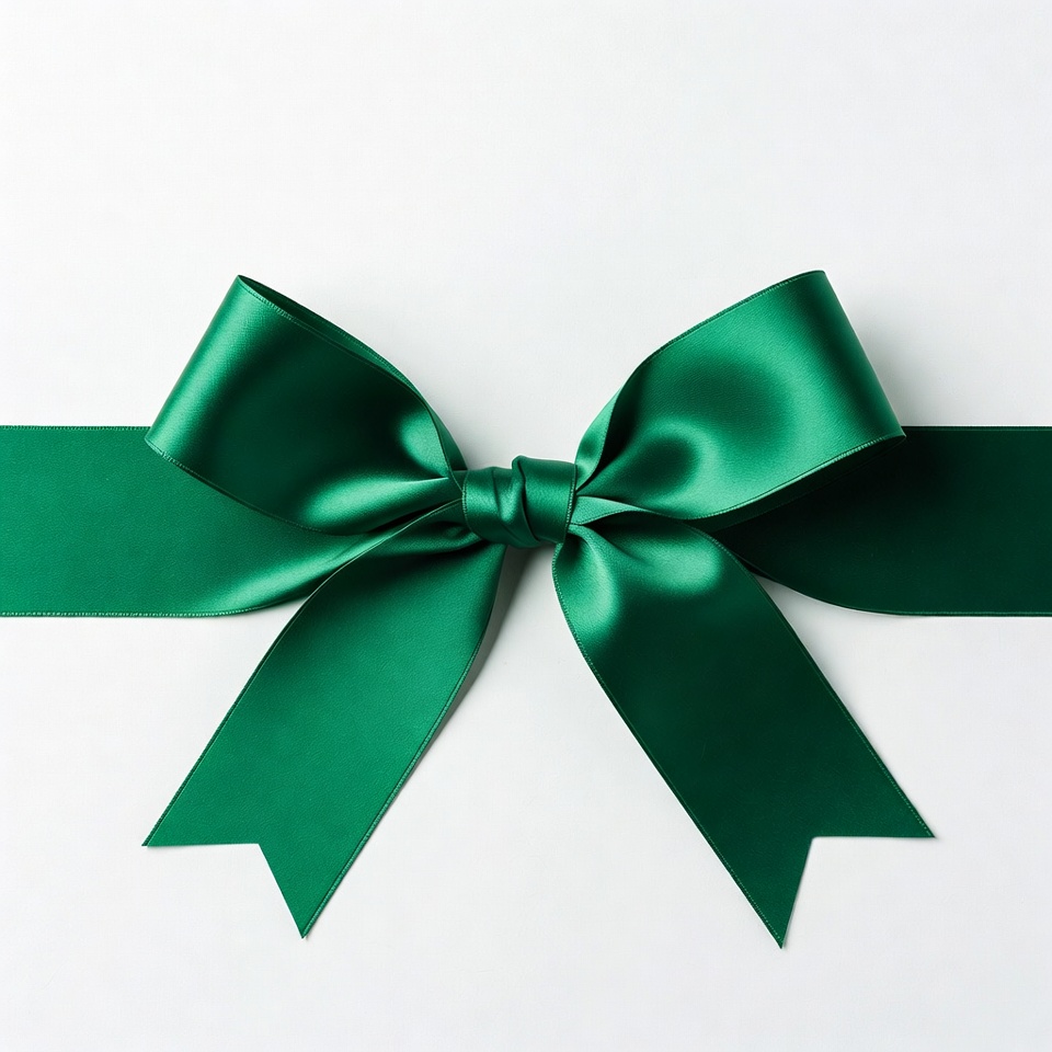 Green satin gift bow Green satin gift bow