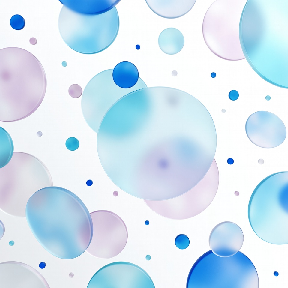 Colorful Floating Bubbles on White Colorful Floating Bubbles on White