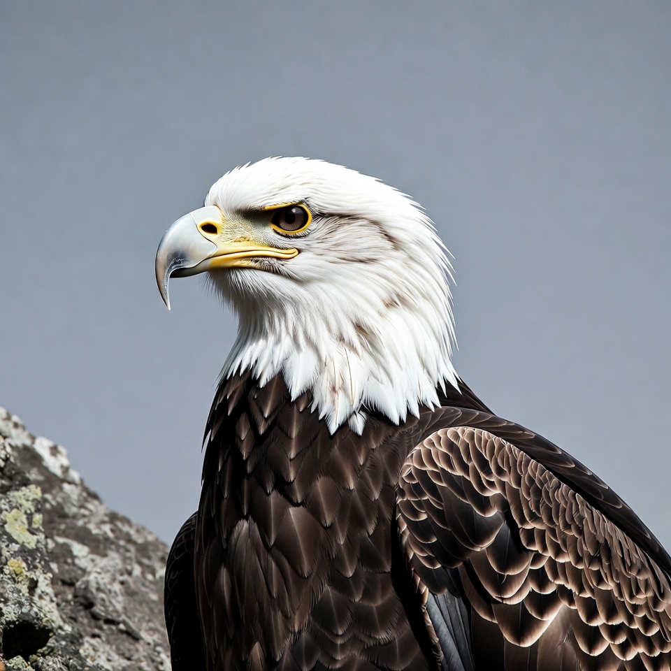 Bald eagle perched on rock Bald eagle perched on rock
