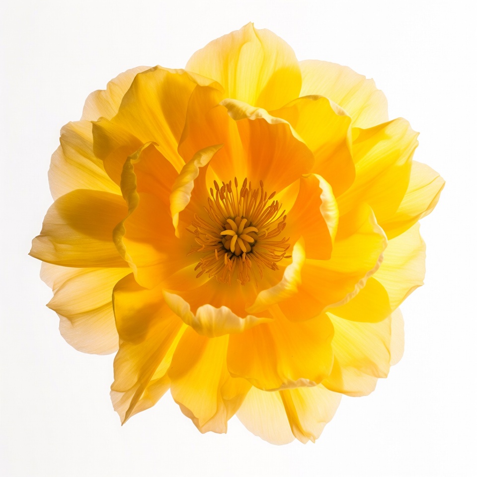 Yellow Dahlia Flower on White Background Yellow Dahlia Flower on White Background