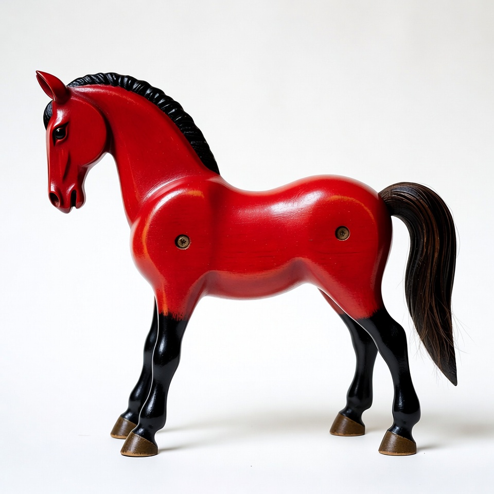 Red wooden horse toy Red wooden horse toy