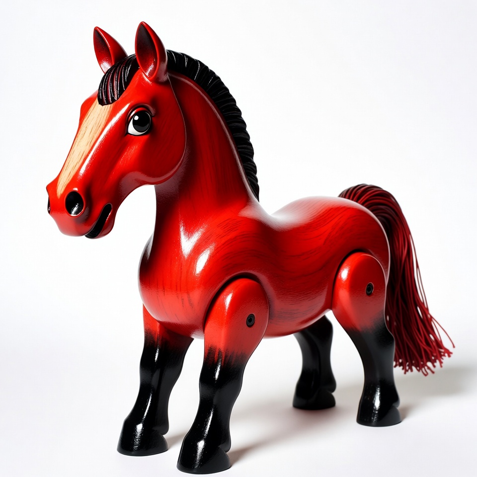 Red wooden toy horse Red wooden toy horse