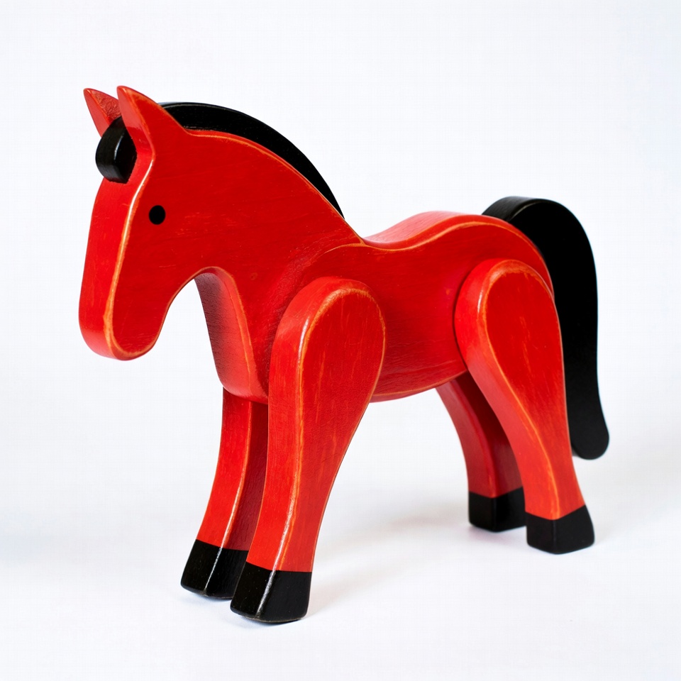 Red wooden horse toy Red wooden horse toy