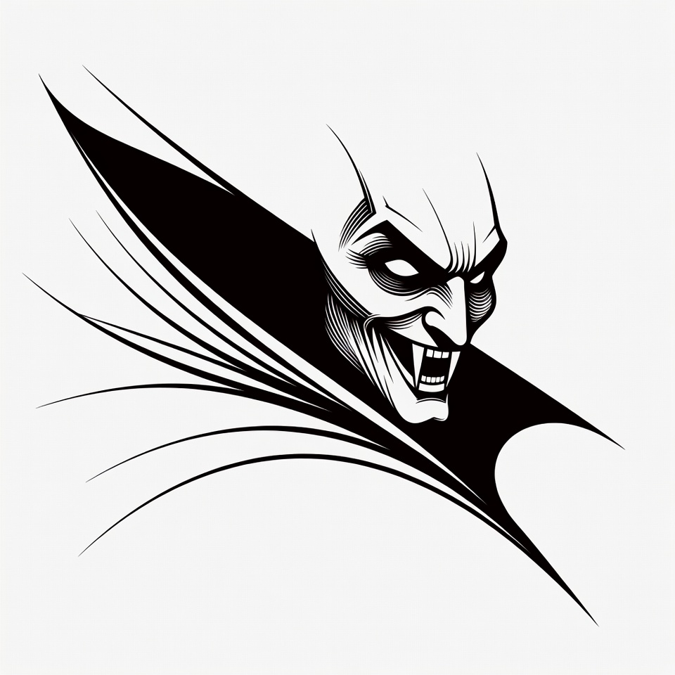 Fierce snarling vampire face illustration Fierce snarling vampire face illustration