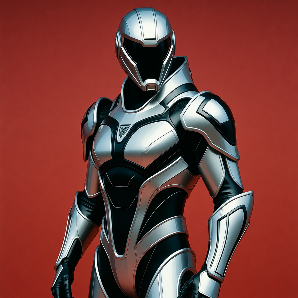 Silver armored futuristic warrior Silver armored futuristic warrior