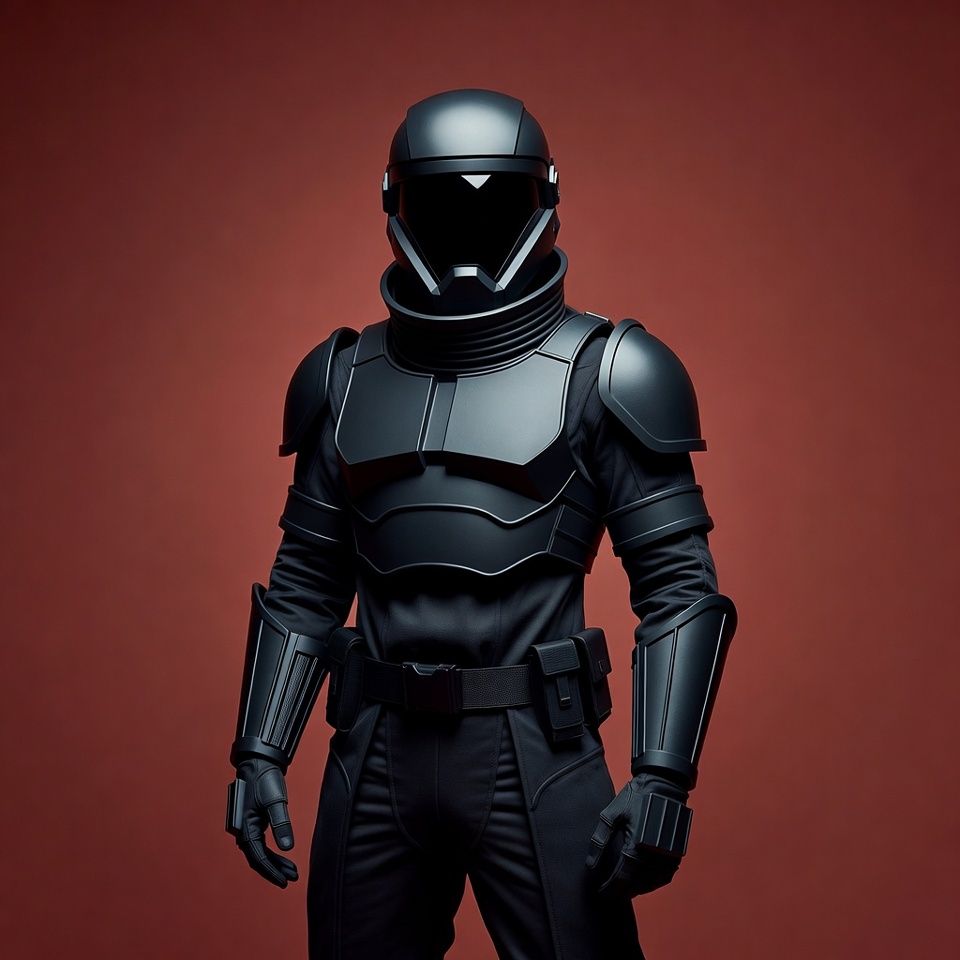 Black armored spacesuit man Black armored spacesuit man