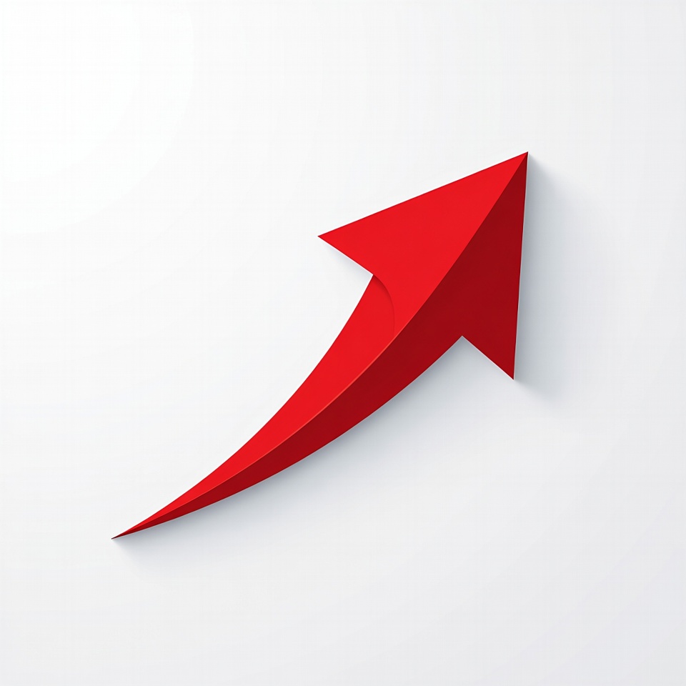 Red 3D Arrow on White Red 3D Arrow on White