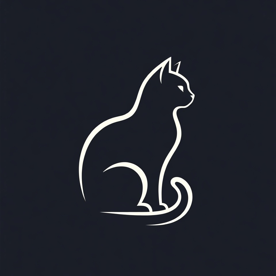 White silhouette cat sitting White silhouette cat sitting