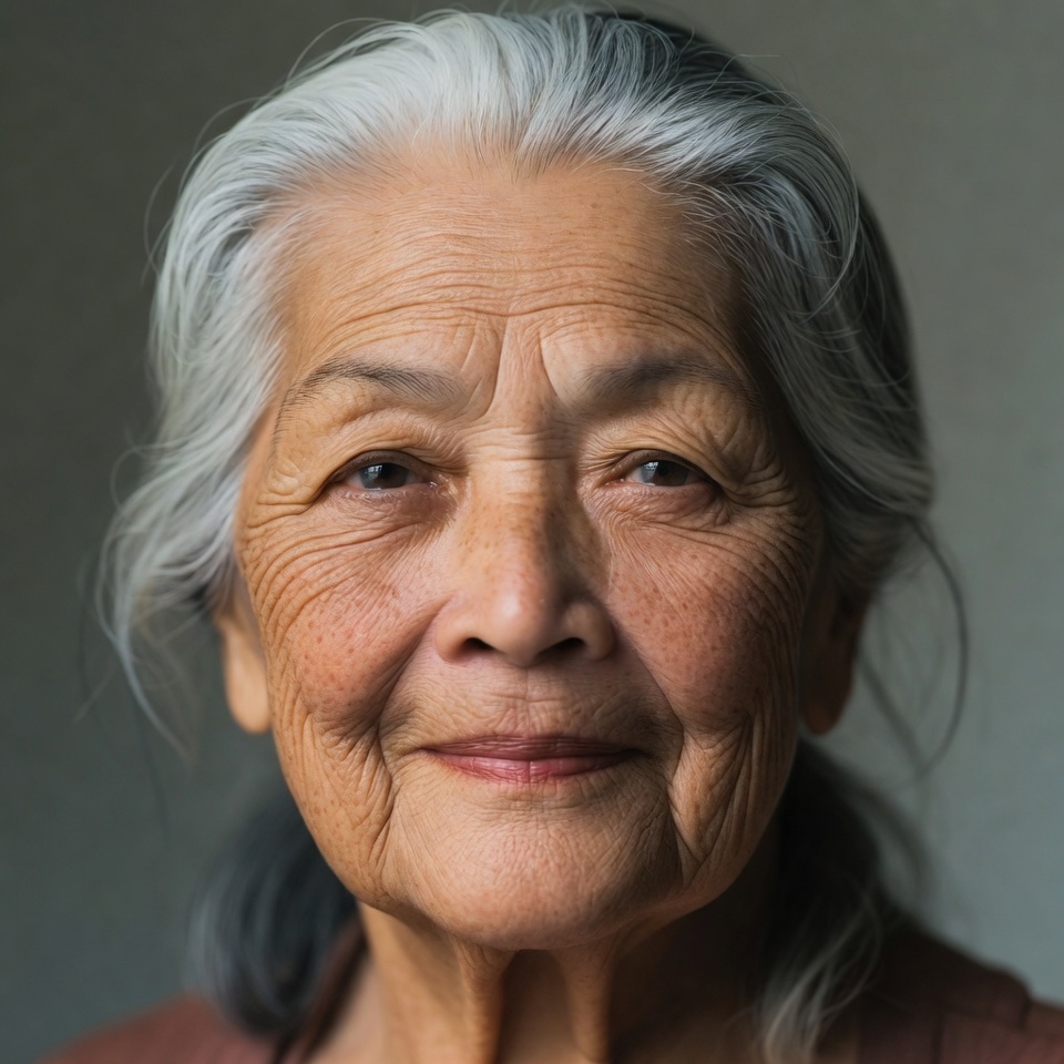 Elderly Asian woman smiling Elderly Asian woman smiling