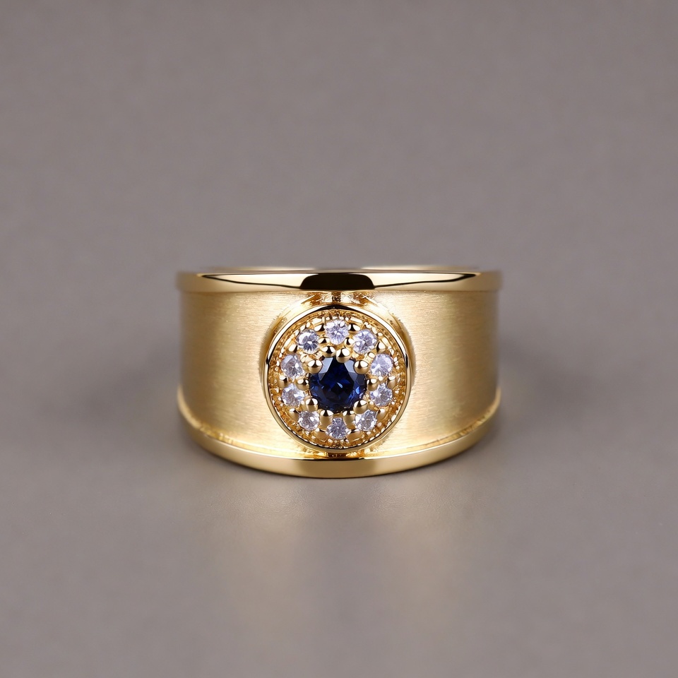 Gold Sapphire Band Ring Gold Sapphire Band Ring